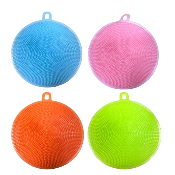 Dish Wash Sponge Silicone Sponge Non-sticky All Purpose Towel Scrubber pack of 4