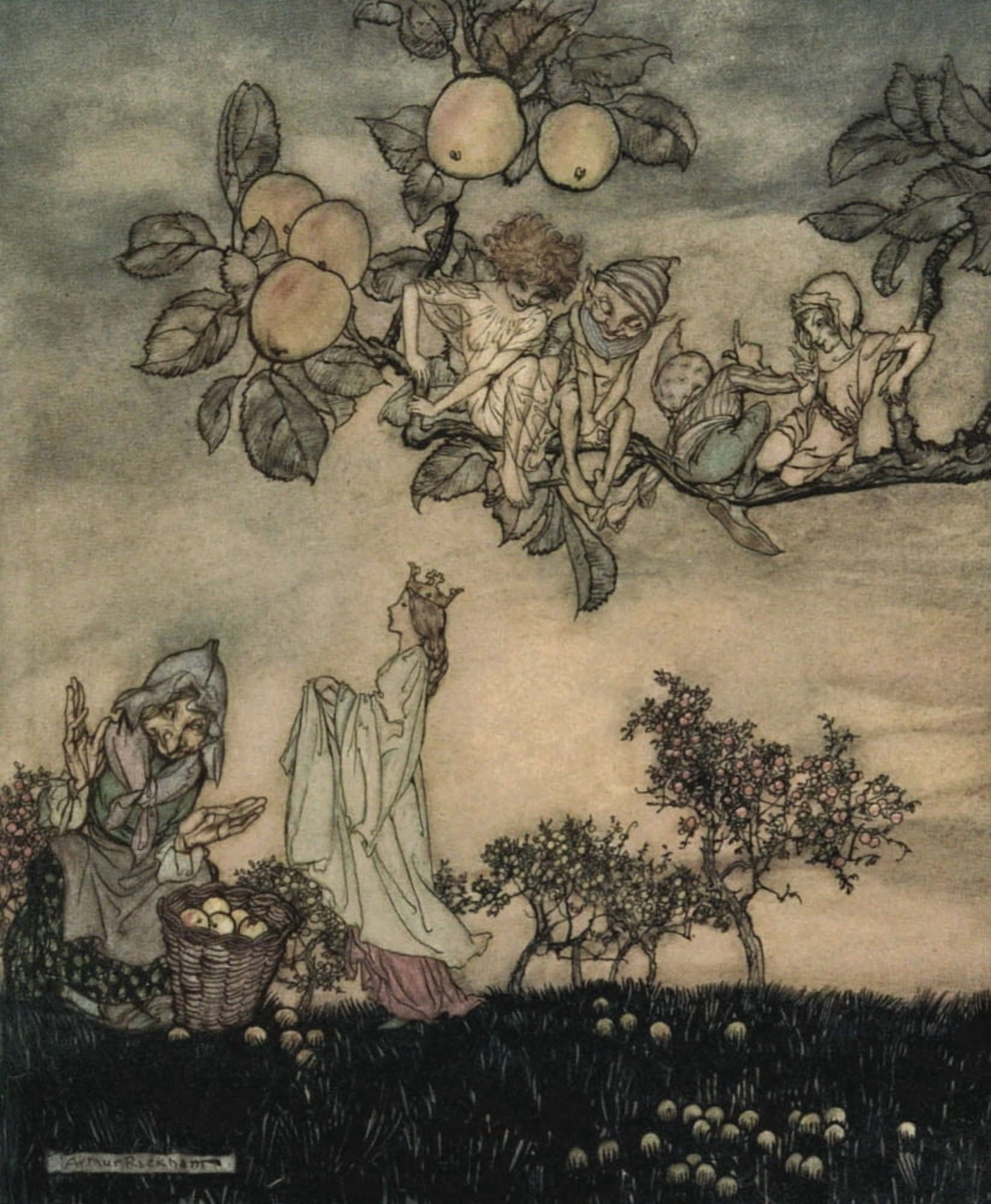 Dish of Apples 1921 Ladys Apple Canvas Art - A Rackham (18 x 24)
