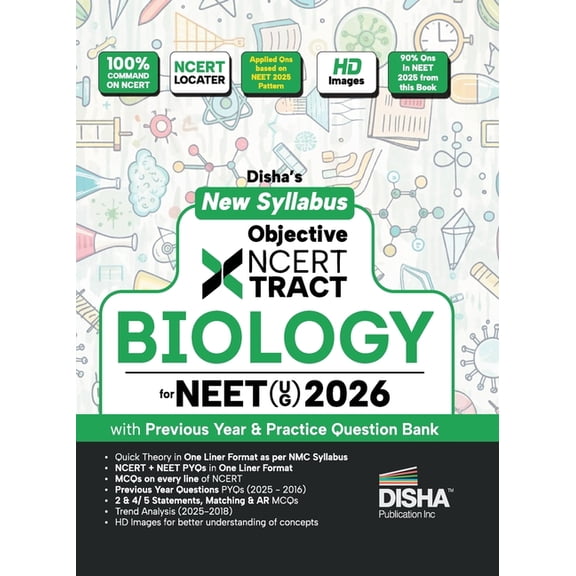 Disha New Syllabus Objective NCERT Xtract Biology for NEET 2026 (UG) with Previous Year & Practice Question Bank Theory,, (Paperback)
