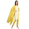 thumbnail image 1 of Disha Patani Collection Yellow Round Neck Yarn-dyed Kurta-X Large, 1 of 5