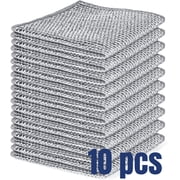 Dishcloth 10 piece set of anti ultra-fine fiber dishwashing cloth, multi-purpose kitchen washer, durable cleaning, super strong cleaning power, suitable for both dry and wet use, gray, hand protectio