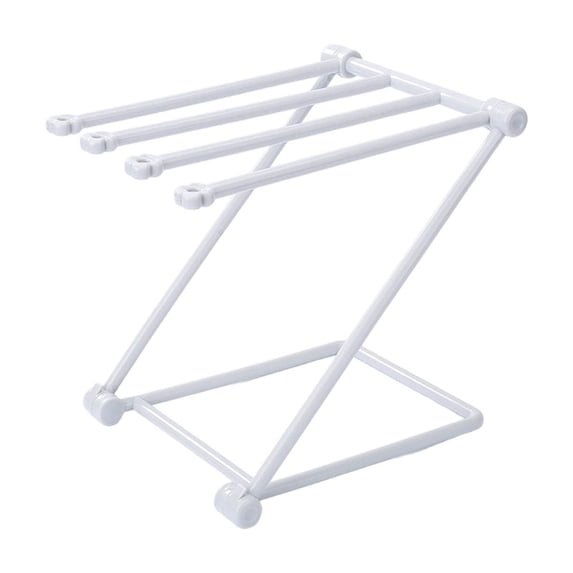Dishcloth Holder, Folding Towel Rack for Kitchen Countertop, Space-Saving Drying Rack with 4 Bars for Washcloths, Dish Rags and Hand Towels
