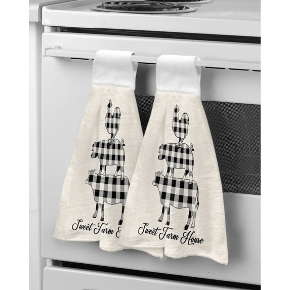 Dishcloths Cleaning Accessories Kitchen Towel Absorbent Soft Supplies Bathroom Towel Hand Fish Painting Oil Mottled Antique