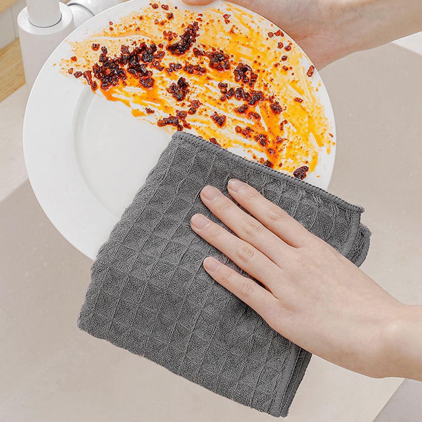 Dishcloths For Kitchen 6 Pack Reusable And Washable Cellulose Sponge