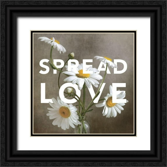Disher, Mandy 20x20 Black Ornate Wood Framed with Double Matting Museum Art Print Titled - Spread Love