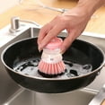 thumbnail image 1 of Dishes Brush with Soap Dispenser, Cleaning Brush, Dishwashing Brush, Multi-Functional Cleaning Brush, Suitable For Cleaning Kitchenware and Household Items(Pink), 1 of 6
