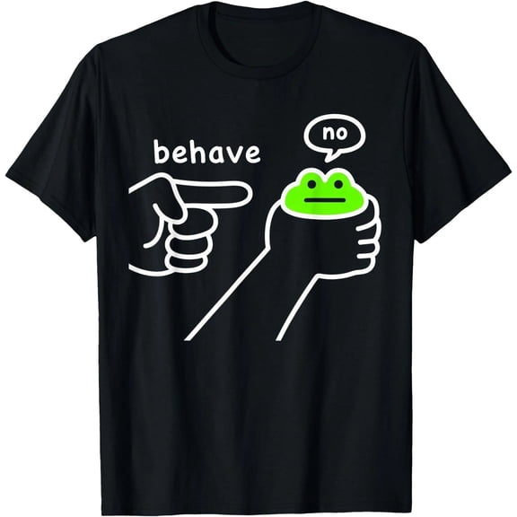 Dishonest Frog Funny Frog Meme Behave No Cartoon Design T-Shirt