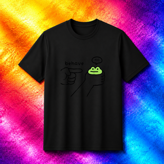 Dishonest Frog Funny Meme Bad Behavior Cartoon Animal Humor T-Shirt,S- 5XL