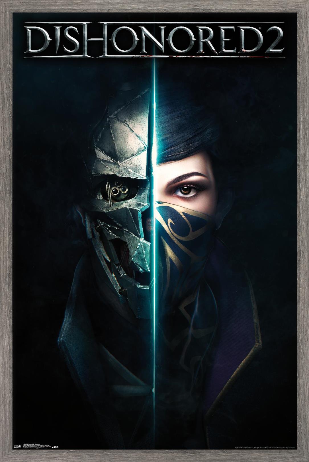 Portachiavi Metallico Ufficiale Dishonored 2 - Logo Bethesda - Merch Videogioco