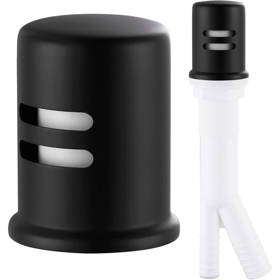 Dishwasher Air Gap Cover, Dishwasher Air Gap Cap for Kitchen Sink, Solid Brass Dishwasher Overflow Vent Cap Replacement Kit, Matte Black
