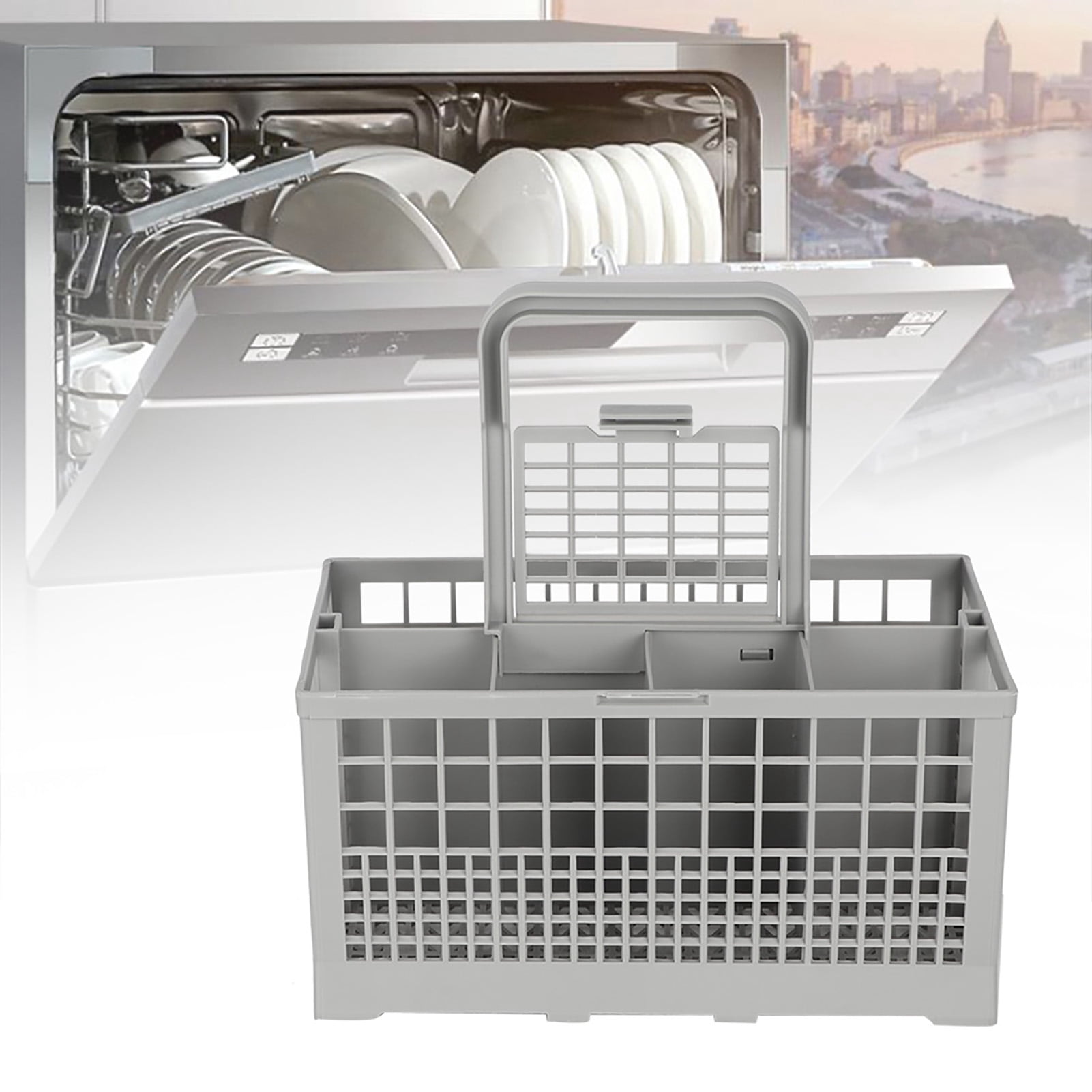 Dishwasher Basket, Durable Universal Cutlery Basket Universal Multipurpose With 8 Compartments  Dishwasher