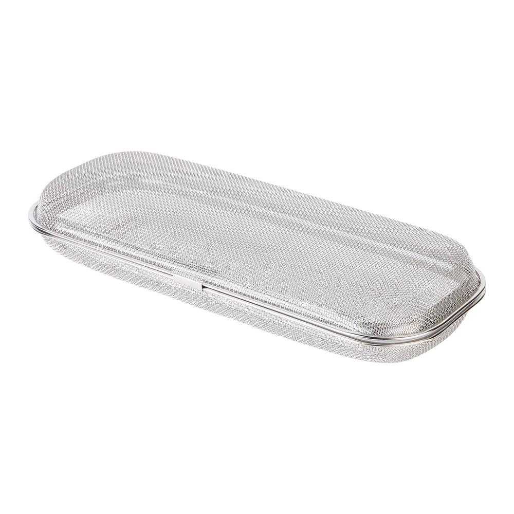Dishwasher Basket for Small Items, 18/8 Food-Grade Stainless Steel Utensil Organizer with Locking Lid, Dishwasher Safe Holder for Chopsticks, Forks, Spoons, Bottle Parts and Kitchen Tools(Large)
