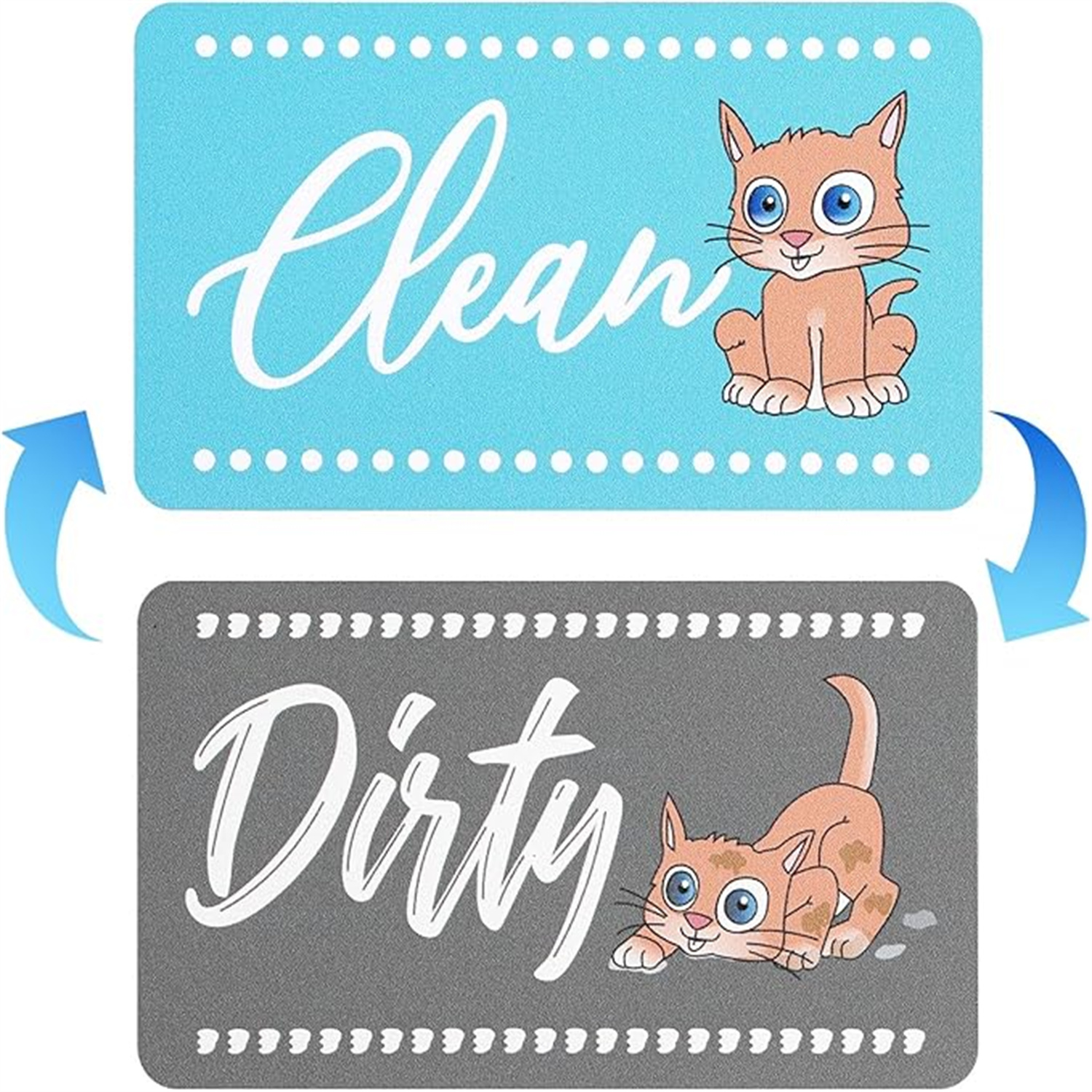 Dishwasher Clean Dirty Magnet Sign, Cute Cat Clean Dirty Flip Magnet ...