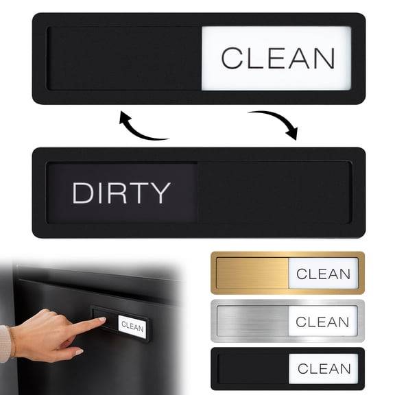 Dishwasher Clean Dirty Sliding Sign, Laundry Room Wall Decor, Laundry Room Decor and Accessories, Home Sign Wall Decor, 7X2 Inch Brushed Gold Slider Indicator for Kitchen,