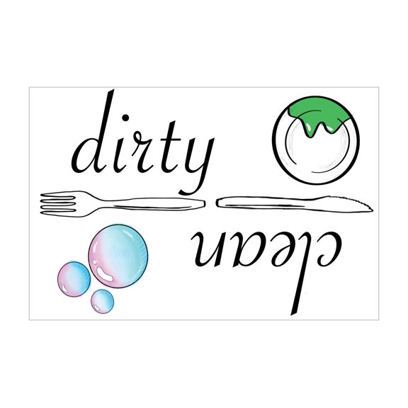 Dishwasher Clean or Dirty Magnet Sign By DCM Solutions (4" x 6")