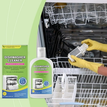 Dishwasher Cleaner 3.4oz Effective Degreasing and Descaling Formula for Ceramic Stainless Steel and Glass Tableware Household Use(Multicolor)