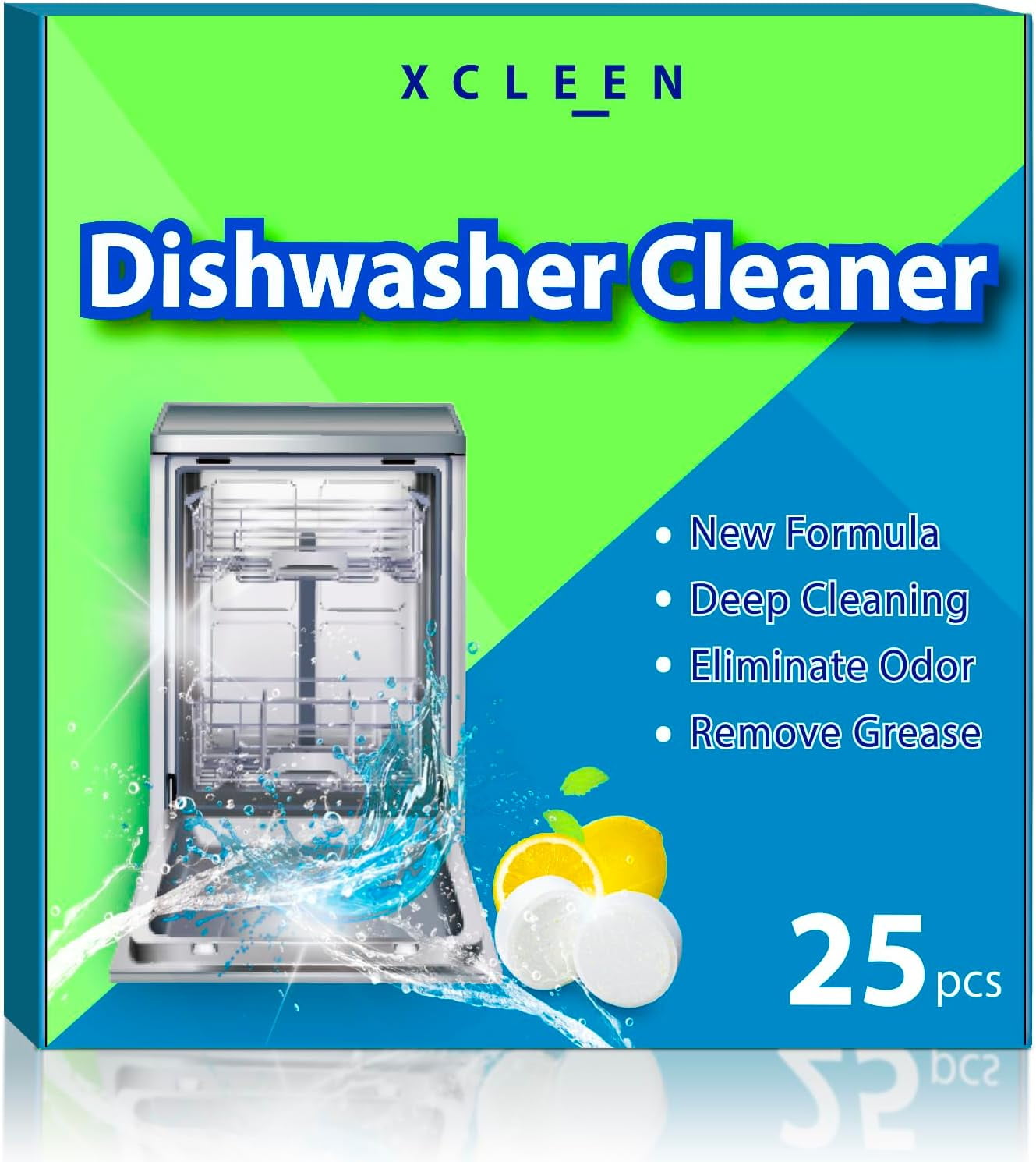 Dishwasher Cleaner and Deodorizer Tablet 25 Count, Deep Cleaning Helps Remove Limescale, Mineral Buildup Odor, Formulated to Clean Inside all Machines