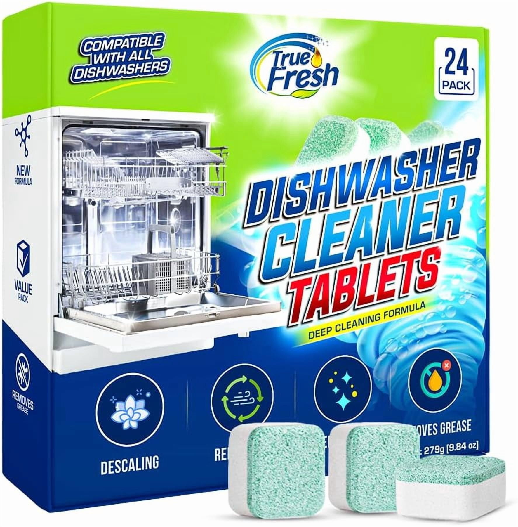Dishwasher Cleaner & Deodorizer Tablets, 24-Pack Dishwasher Maintenance Tablets for Interior, Pump, Filter, Spray arm & Drain, Helps Remove Grease, Limescale & Mineral Buildup 1-Year Supply