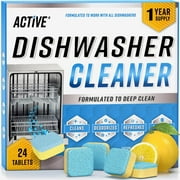 Dishwasher Cleaner And Deodorizer Tablets - 24 Pack High Performance Deep Cleaning Descaler Pods Formulated To Clean Dish Washer Machine, Heavy Duty And Septic Safe, Natural Remover For Limescale