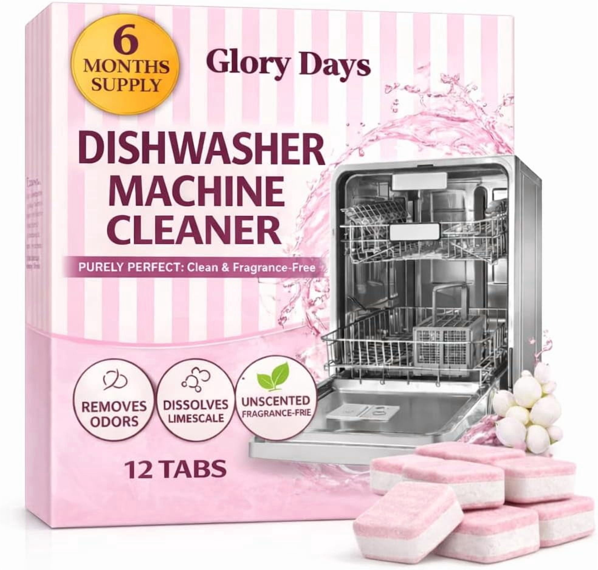 Dishwasher Cleaner And Deodorizer Tablets - 6 Months Supply Unscented Cleaning Deep Removes Limescale and Odors Eco-friendly Dish Washer Machine Septic Safe