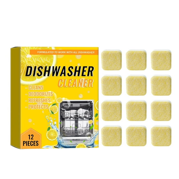 Dishwasher Cleaner And Deodorizer Tablets - Deep Cleaning Descaler Pods for Dish Washer Machine, Heavy Duty, Septic Safe, Natural Limescale Remover, Calcium, Odor, Smell