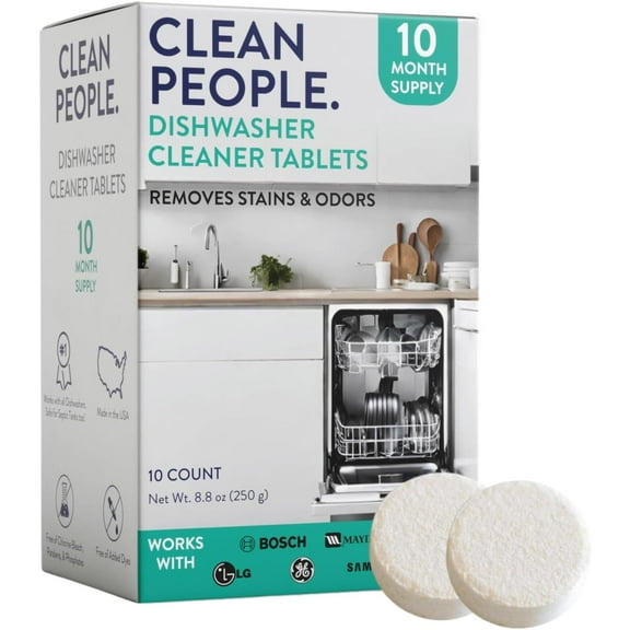 Dishwasher Cleaner - Dishwasher Cleaner Tablets for Removing Limescale, Mineral Buildup, Grease & Odors - 10 Count, Citrus Scent