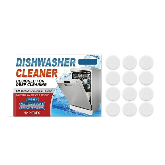 Dishwasher Cleaner Dishwasher Cleaning Tablets for Degreasing and Descaling, Effervescent Cleaning Sheets, Dishwasher Maintenance, Hard Water Stain Remover, appliance Care Cleaning Tablets
