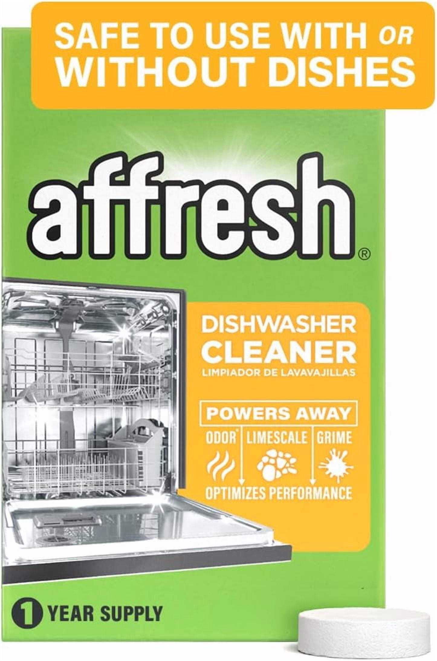 Dishwasher Cleaner, Helps Power Away Odor Causing Bacteria, Limescale, Mineral Deposits & Grime Inside Pump, Tub & Hoses, 12 Tablets, 1 Year Supply