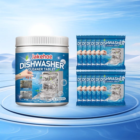 Dishwasher Cleaner Tablets, Heavy-Duty Grease & Limescale Remover, Odor Eliminator for Kitchenware