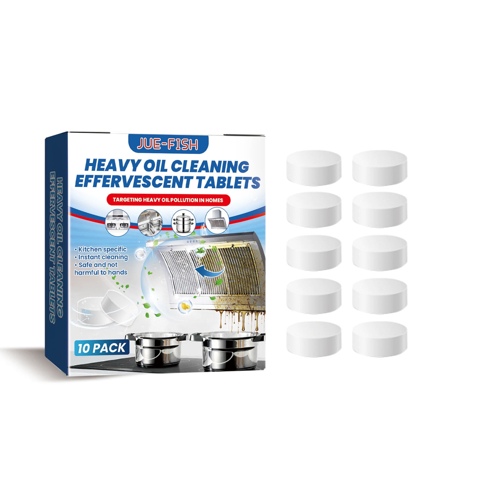 Dishwasher Cleaner and Deodorizer Tablets 10-Pack Deep Cleaning - Heavy Duty Degreaser Dish Washer Clean Pods Formulated to Smelly Machines