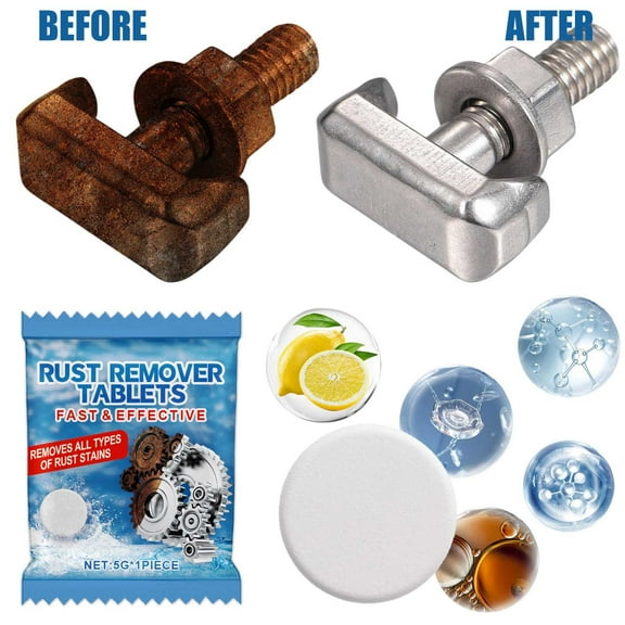 Dishwasher Cleaning Tablets Rust Stain Remover • Heavy Duty Grease Cleaner • Kitchenware Dishware Detergent Block • Metal Surface Deep Cleaning