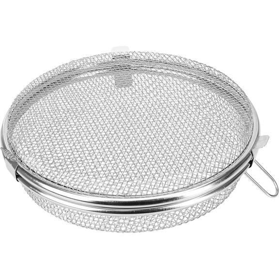 Dishwasher Container 7'' for Small Items, Basket Cage for Bottle Parts, Silverware, Stainless Steel Strainer Fruit Washing Bowl with 3 Buckles, Fine Mesh, Round Scratchproof Draining Baskets