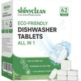 thumbnail image 1 of Dishwasher Detergent Tablets with Built-in Rinse Aid | All-in-1 Plant-Based Pods | Fragrance & Dye Free | Natural & Phosphate-Free | Biodegradable & No Unwrapping Needed | 62 Count, 1 of 4
