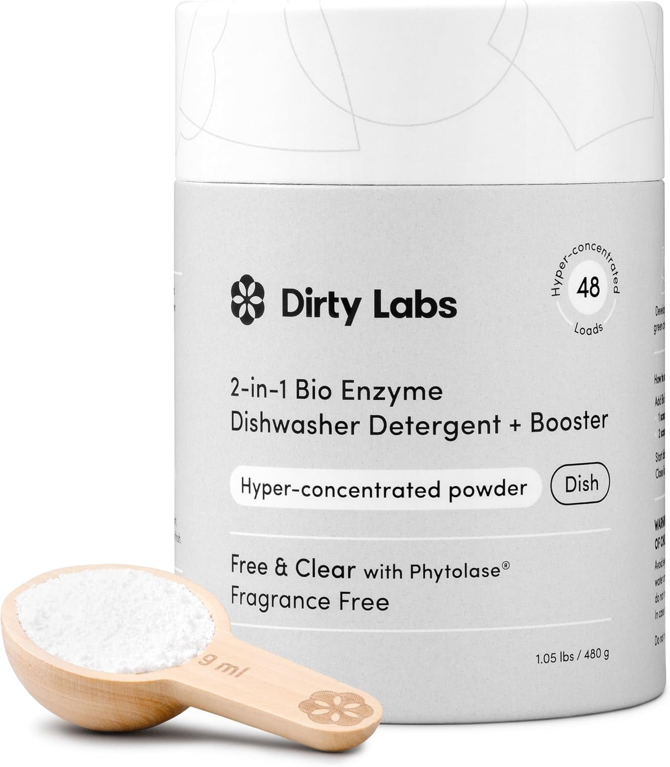 | Dishwasher Detergent and Booster Scent Free 48 Loads (1 lb) Ultra Clean Spot Free Quick Wash Optimized Hyper Concentrated