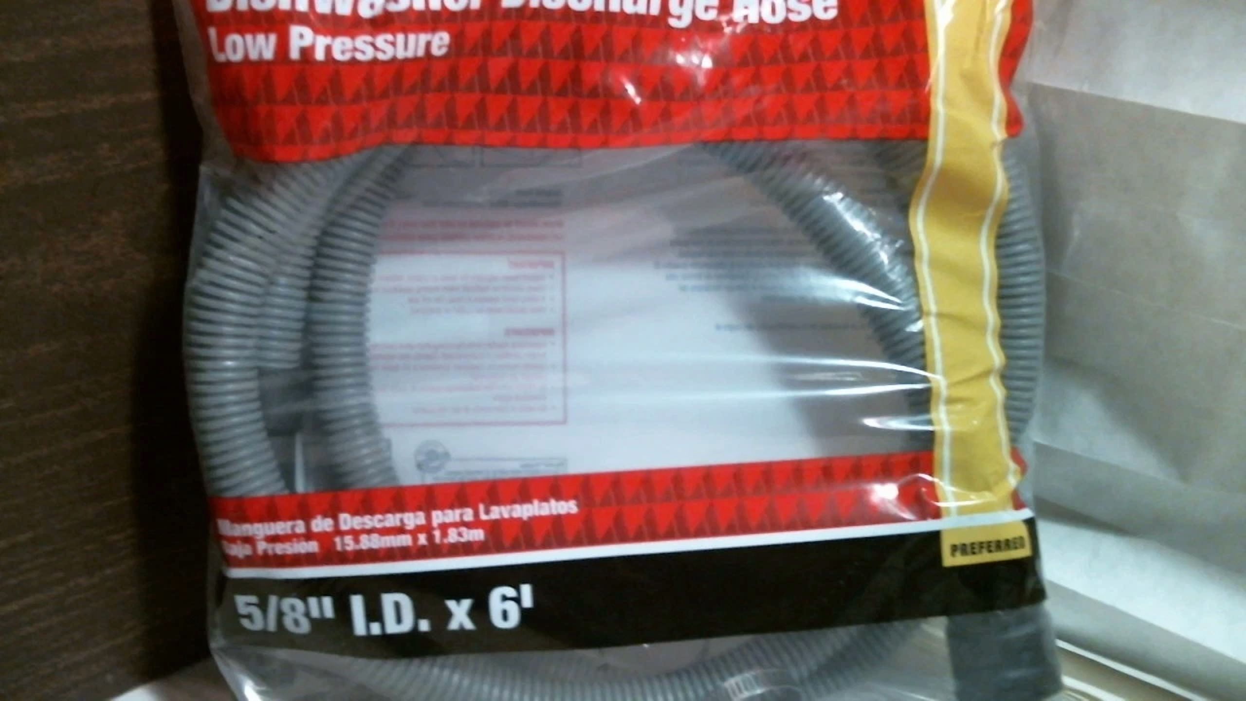 Dishwasher Discharge Hose 4188058 Low Pressure 5/8" Id X 6', Free Shipping