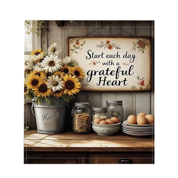 Dishwasher Front Panel Cover, Rustic Farmhouse Decorative Refrigerator Magnet, 23 x 26 Inch Trimmable Magnetic Cover for Home Kitchen Decorations, Easy Clean