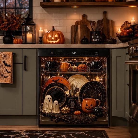 Kitchen Recipe Layout Dishwasher Halloween Magnet Cover, Halloween Dishwasher Magnet Decal ...