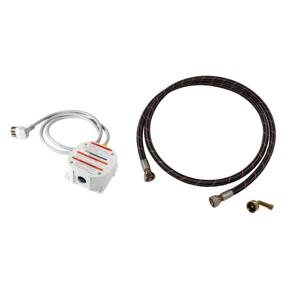 EvertechPRO Dishwasher Installation Kit - Universal 6ft Power Cord & Stainless Steel Hose With Fittings - View #6