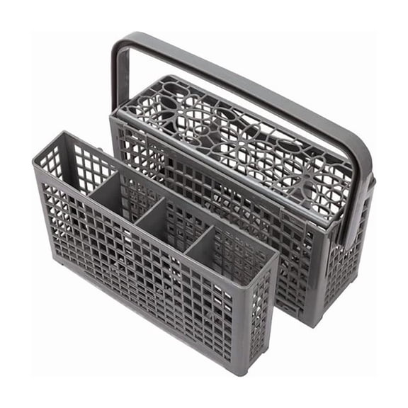 Dishwasher Knife Fork Basket Storage Organizer for Whirlpool KitchenAid LG Dishwashers, Adjustable Mesh Design with Handle for Efficient Utensil Sorting and Space Saving