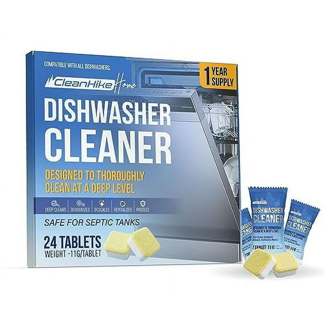 Dishwasher Machine Cleaner and Deodorizer Tablets (24Pack) Formula
