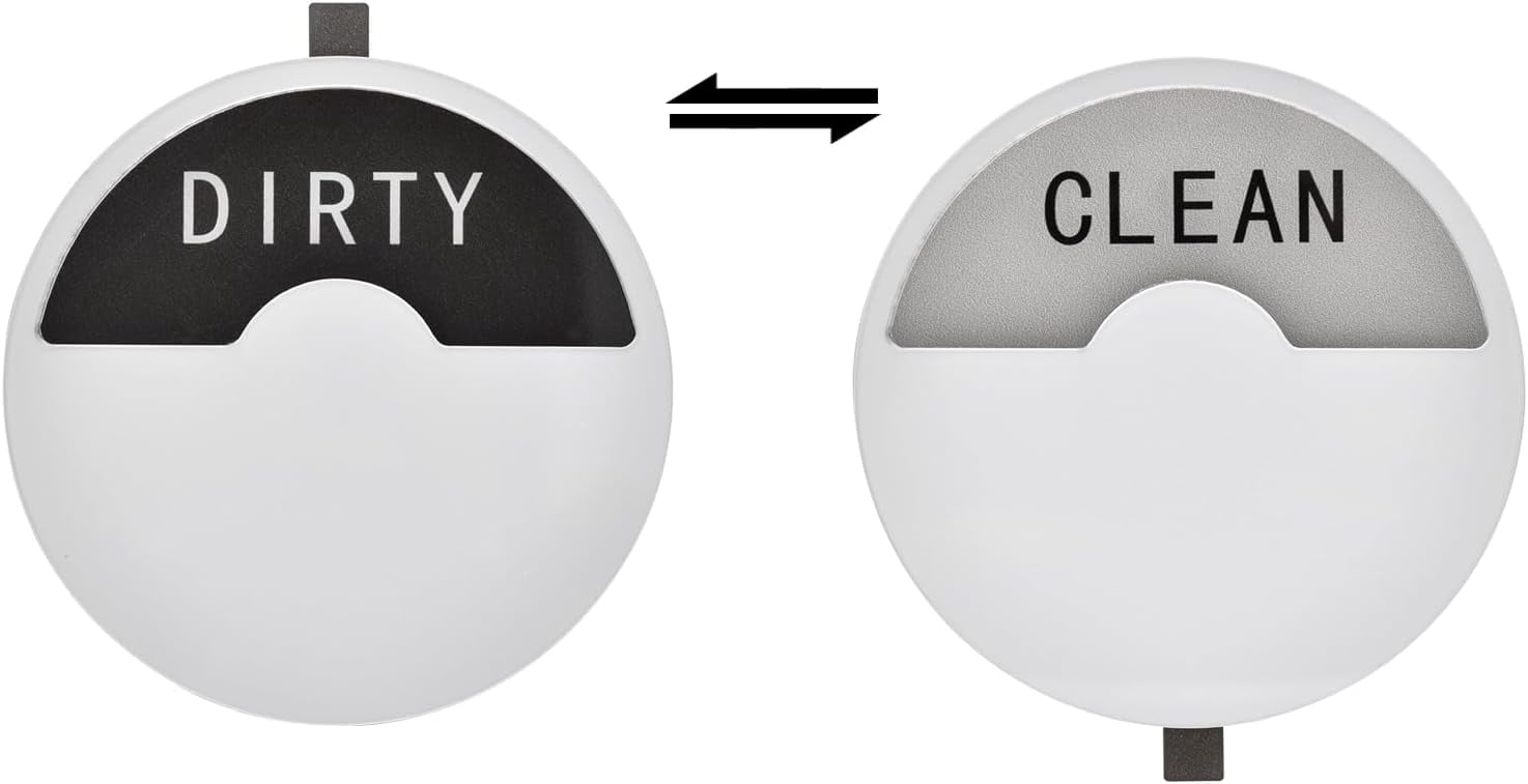 Dishwasher Magnet, Clean Dirty Dishwasher Sign Magnetic, Tells Whether Dishes are Clean or Dirty, 3.5", Silver