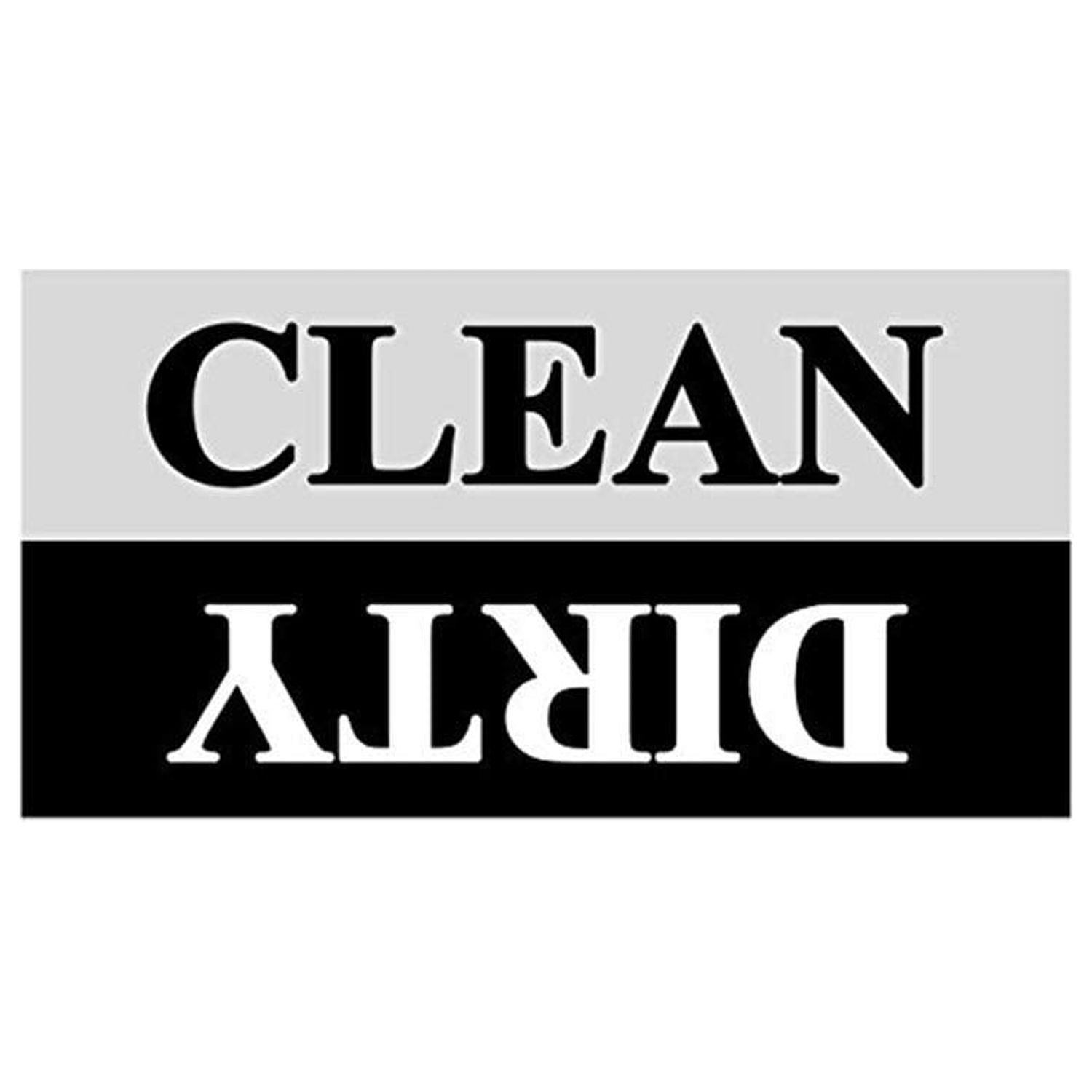 Dishwasher Clean Dirty Sign 2 x 3.5 Inch Black and White
