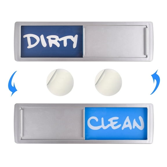 Dishwasher Magnet Clean Dirty Sign, Acrylic Slide Shutter Dirty Clean Dishwasher Magnets, Easy Read Non-Scratch Strong Fridge Magnets, Cool Magnets for Kitchen Decor and Accessories (1pc Silver)