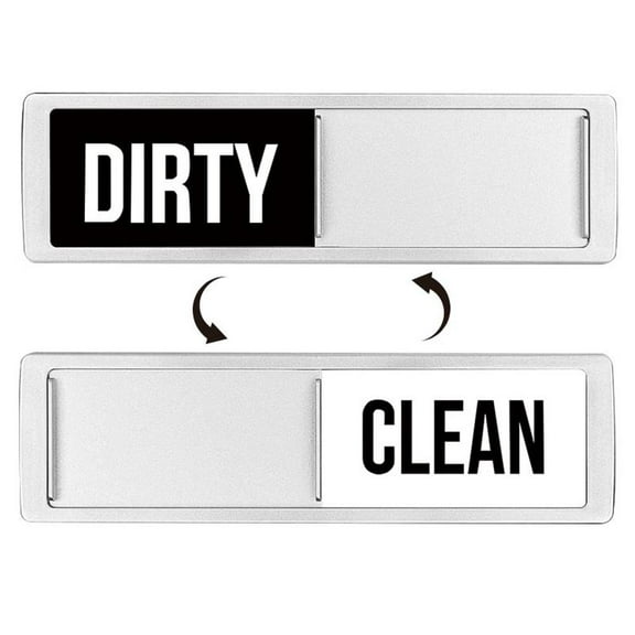 Dishwasher Magnet Clean Dirty Sign, Cute Reusable Acrylic Kitchen Magnets, Funny Flip Indicator Label for Home, Family & Roommates