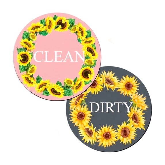 Dishwasher Magnet Clean Dirty Sign, Double-Sided Clean/Dirty for Stainless Steel Dishwashers, Magnetic Home and Kitchen Gadgets(D)
