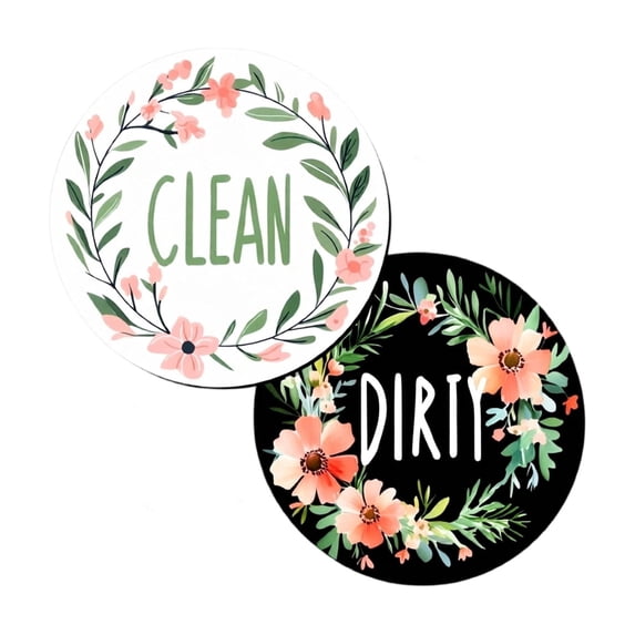 Dishwasher Magnet Clean Dirty Sign, Double-Sided Clean/Dirty for Stainless Steel Dishwashers, Magnetic Home and Kitchen Gadgets(H)
