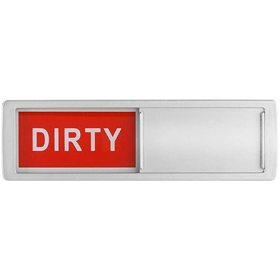 Dishwasher Magnet Clean Dirty Sign,Magnetic Dishwasher Clean Dirty Indicator,Non-Scratch,Easy to Read & Slide Dishwashers Sign for Kitchen,Dining & Bar,Slide to Change(7.09x2.09")(Silver)