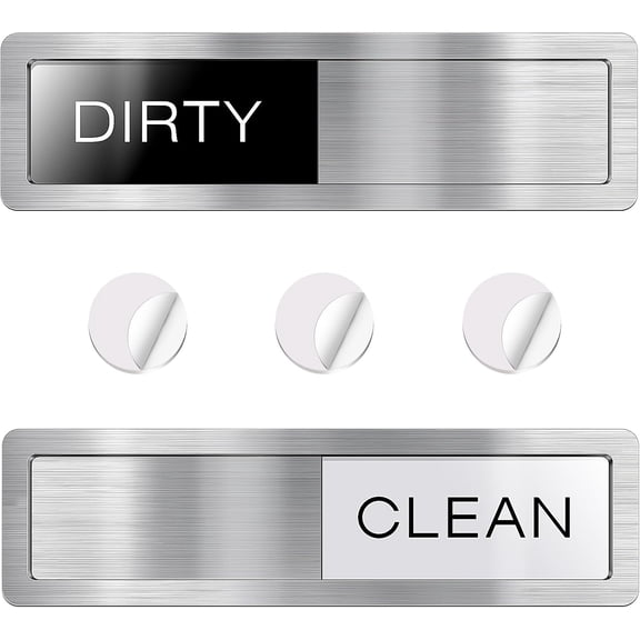Dishwasher Magnet Clean Dirty Sign, Premium Strong Clean Dirty Magnet for Dishwasher, Universal Dirty Clean Dishwasher Magnet, Clean Dirty Sign Indicator for Kitchen Decor, Easy to Read & Slide