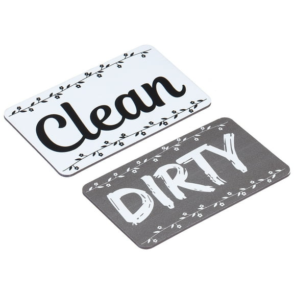 Dishwasher Magnet Clean Dirty Sign Rectangle Garland Gray-White Version,Magnetic,Easy to Slide for Dishwasher Indication