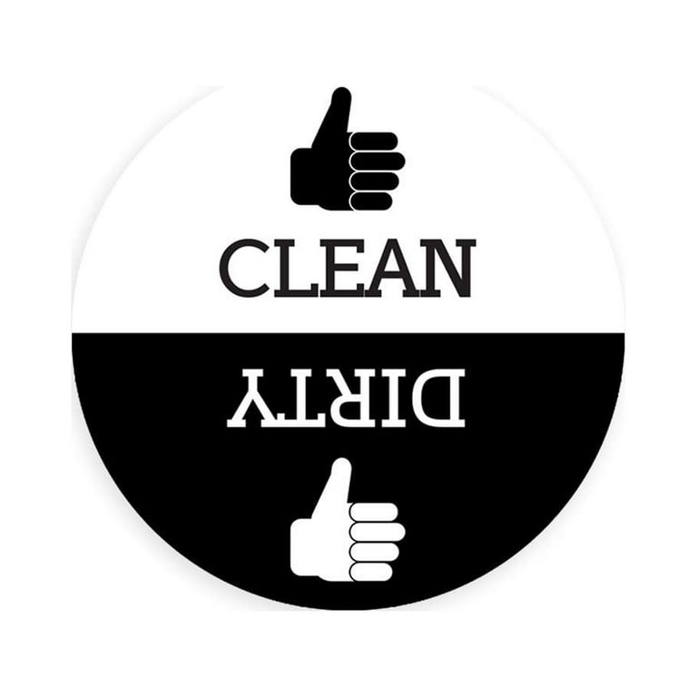 Dishwasher Magnet Clean Dirty Sign - Round Black & White Refrigerator  Magnets (Thumbs Up/Thumbs Down - Regular) - Funny Housewarming Gifts by  Flexible Magnets 